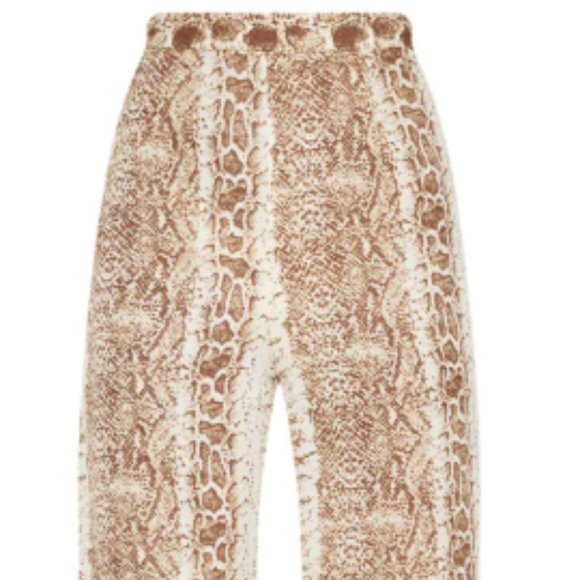 NWT - BROWN SNAKE PRINT WIDE LEG PANTS - Picture 8 of 10